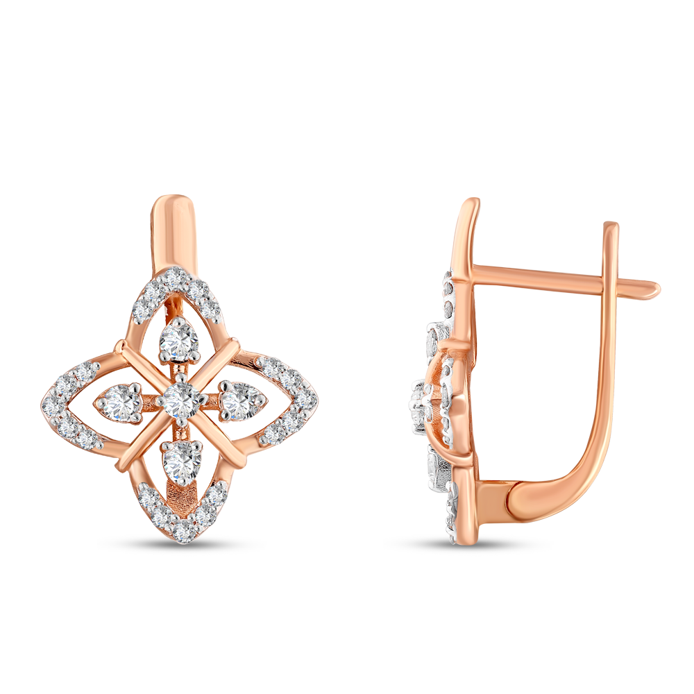 Pırlanta Yıldız Altın Küpe