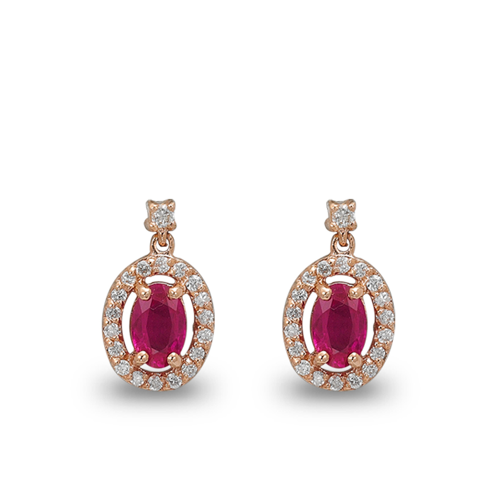 Yakut Pırlanta Küpe