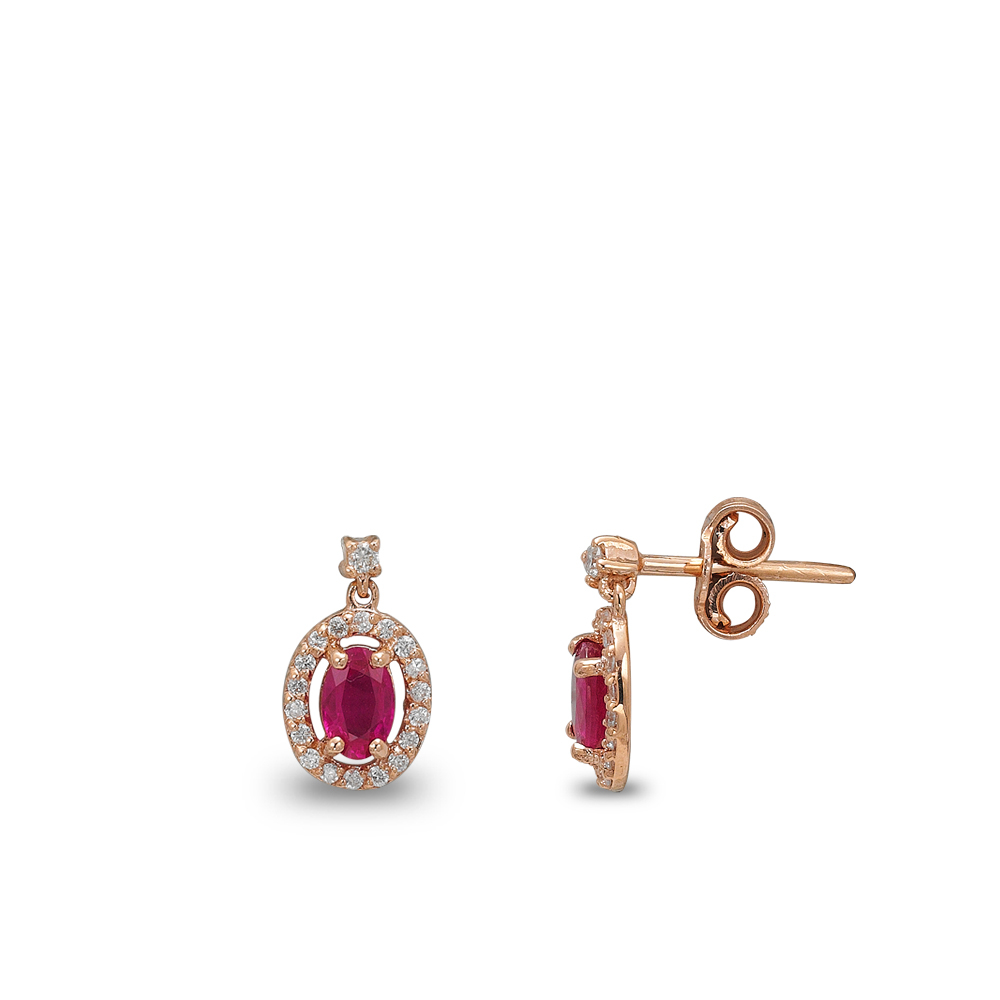 Yakut Pırlanta Küpe