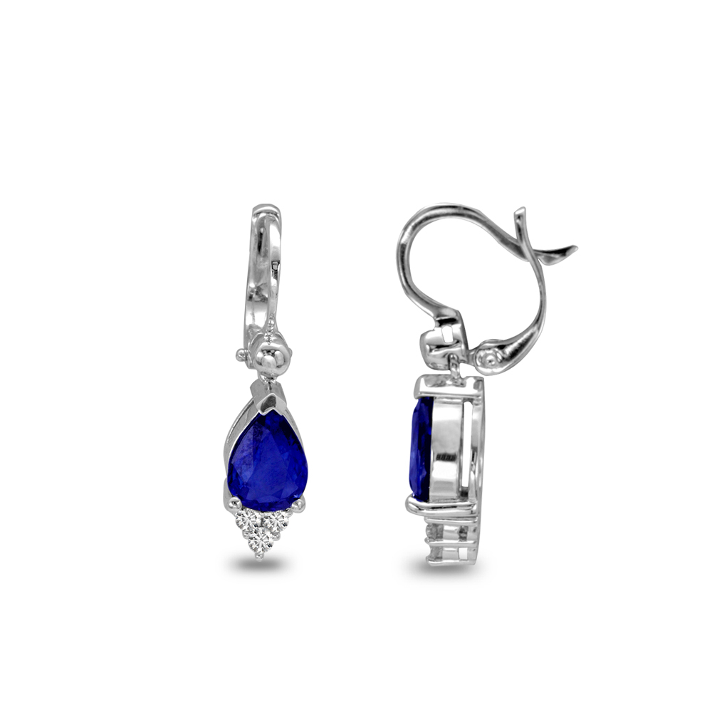 Pırlantalı Damla Safir Küpe Zwolle