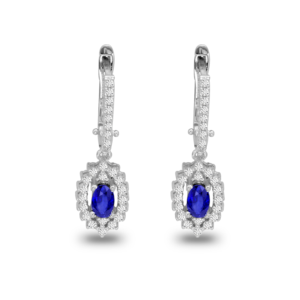 1.19 Karat Safir Pırlanta Küpe