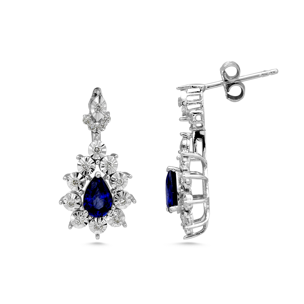 Pırlanta Safir Küpe Leiden