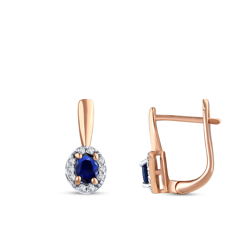 0.41 Karat Safir Pırlanta Küpe