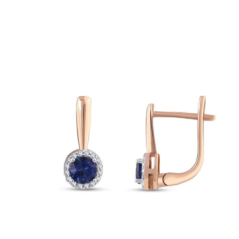 0.64 Karat Safir Pırlanta Küpe