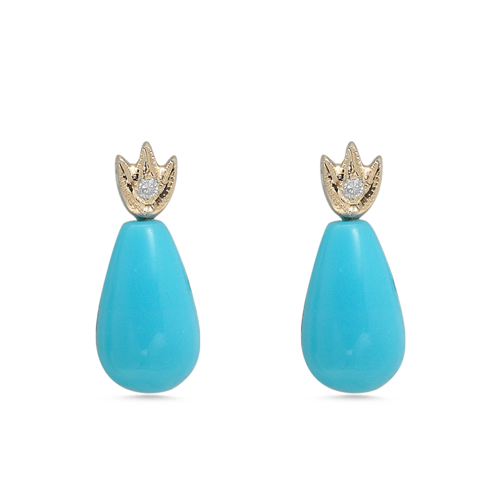 Pırlanta Firuze Küpe