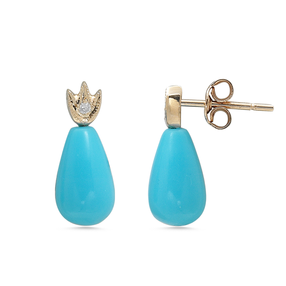 Pırlanta Firuze Küpe