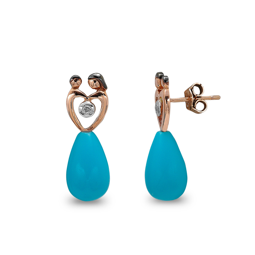 Pırlanta Firuze Anne ve Çocuk Küpe