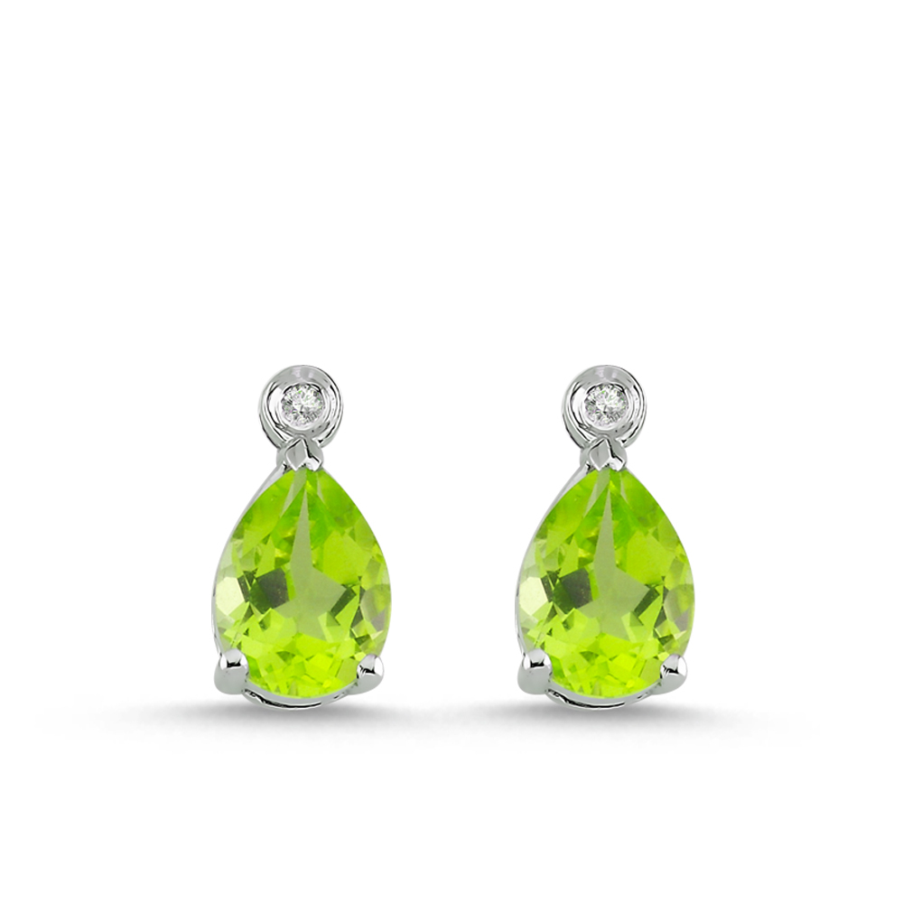 Damla Peridot Pırlanta Küpe