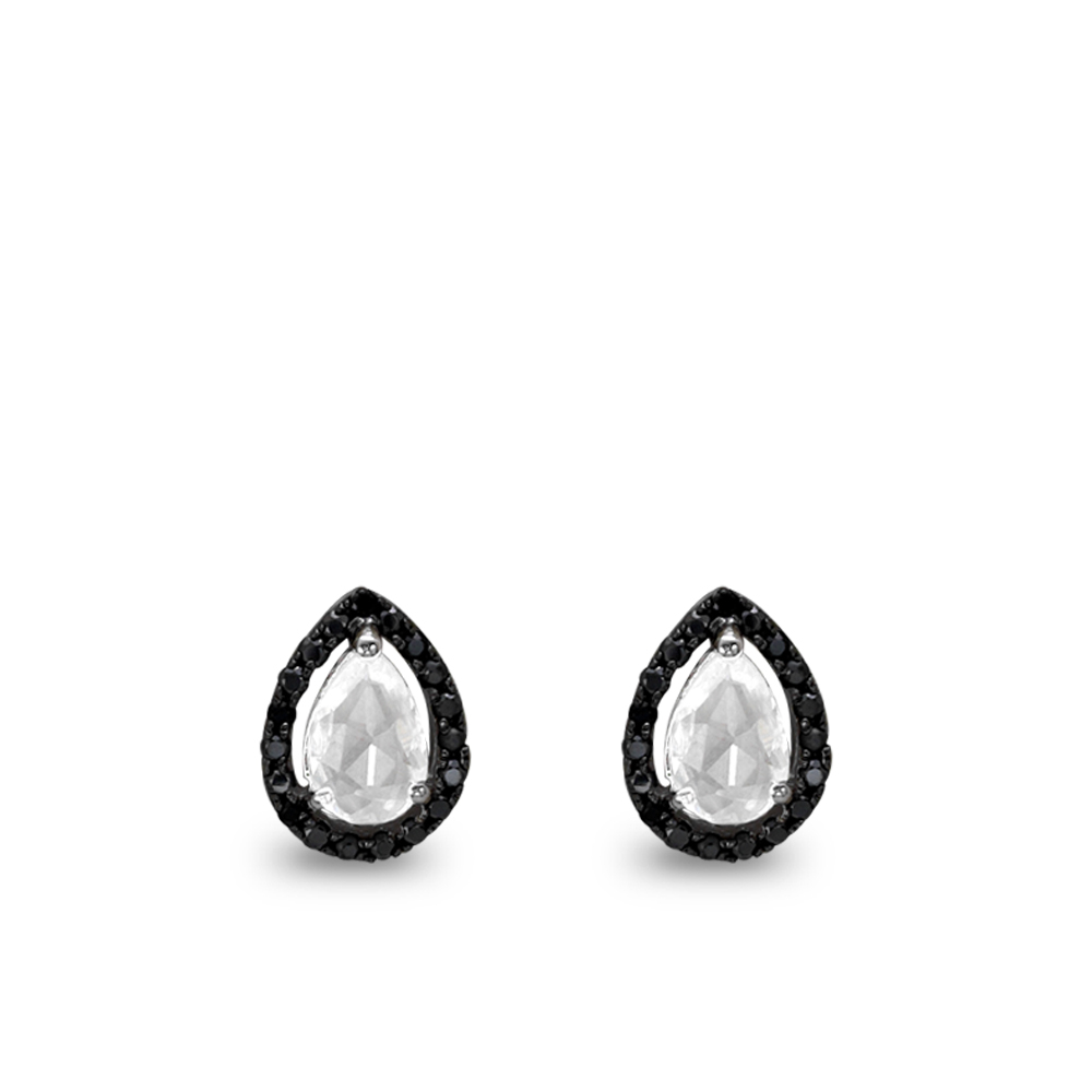 Siyah Pırlanta Quartz Damla Küpe