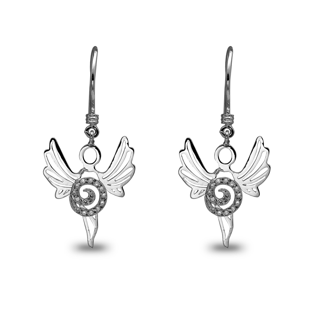 Pırlanta Gümüş Huzur Meleği Azrail Küpe