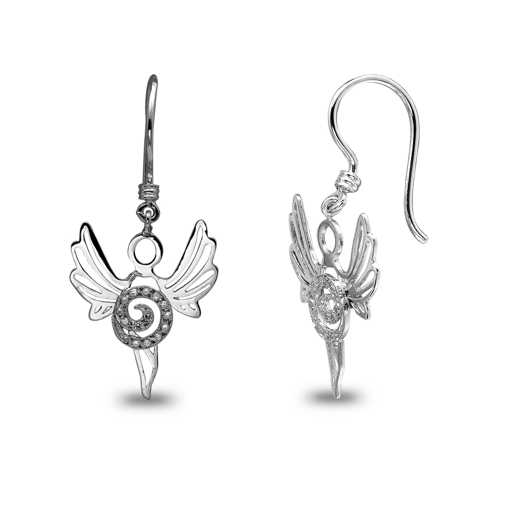 Pırlanta Gümüş Huzur Meleği Azrail Küpe