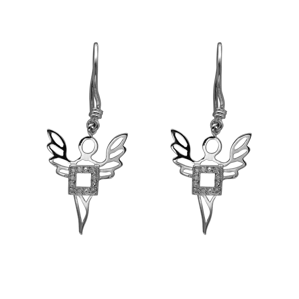 Pırlanta Gümüş Bereket Meleği Ariel Küpe