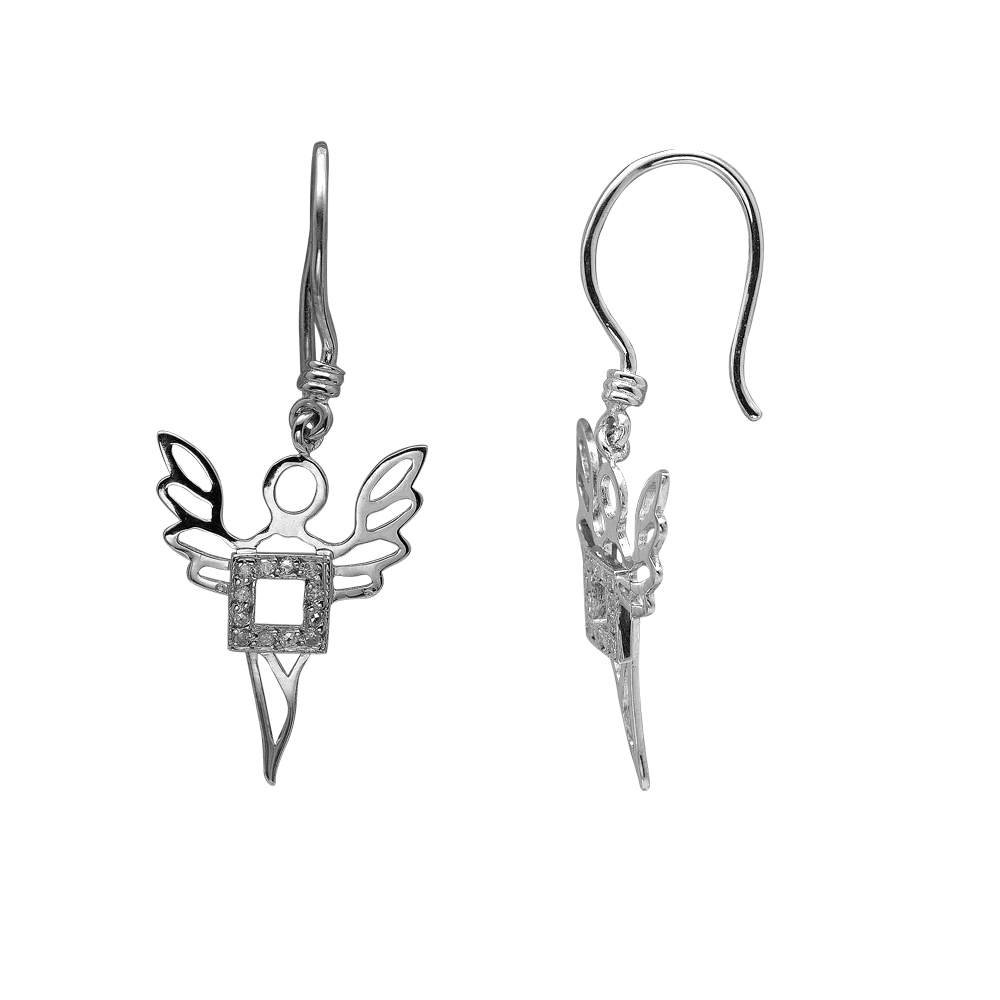 Pırlanta Gümüş Bereket Meleği Ariel Küpe