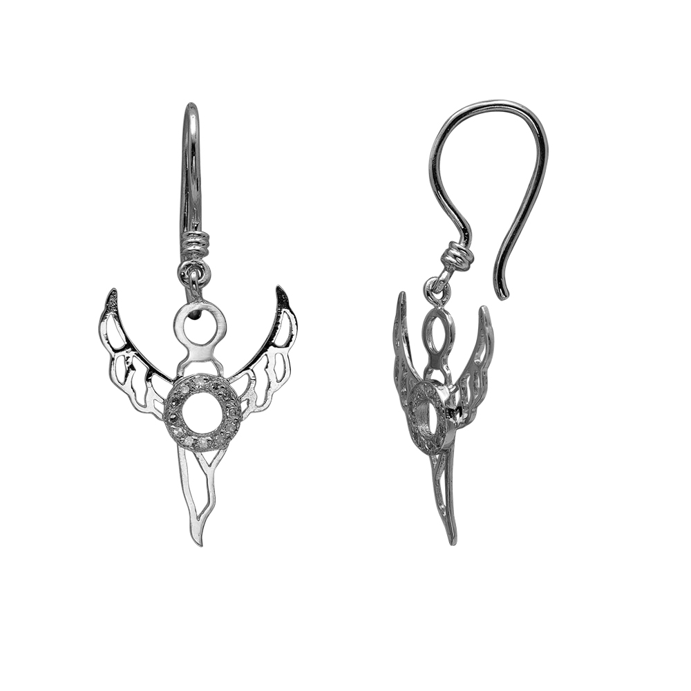 Pırlanta Gümüş Bilgelik Meleği Zadkiel Küpe