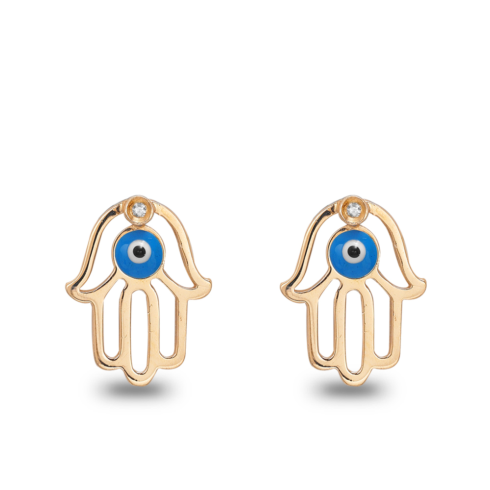 Pırlanta Fatma Ana Eli Gümüş Küpe