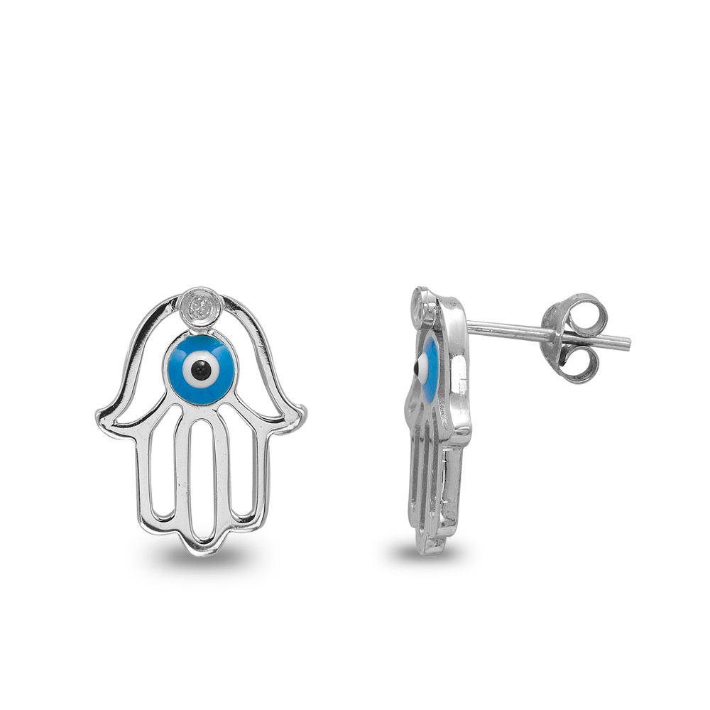 Pırlanta Fatma Ana Eli Gümüş Küpe