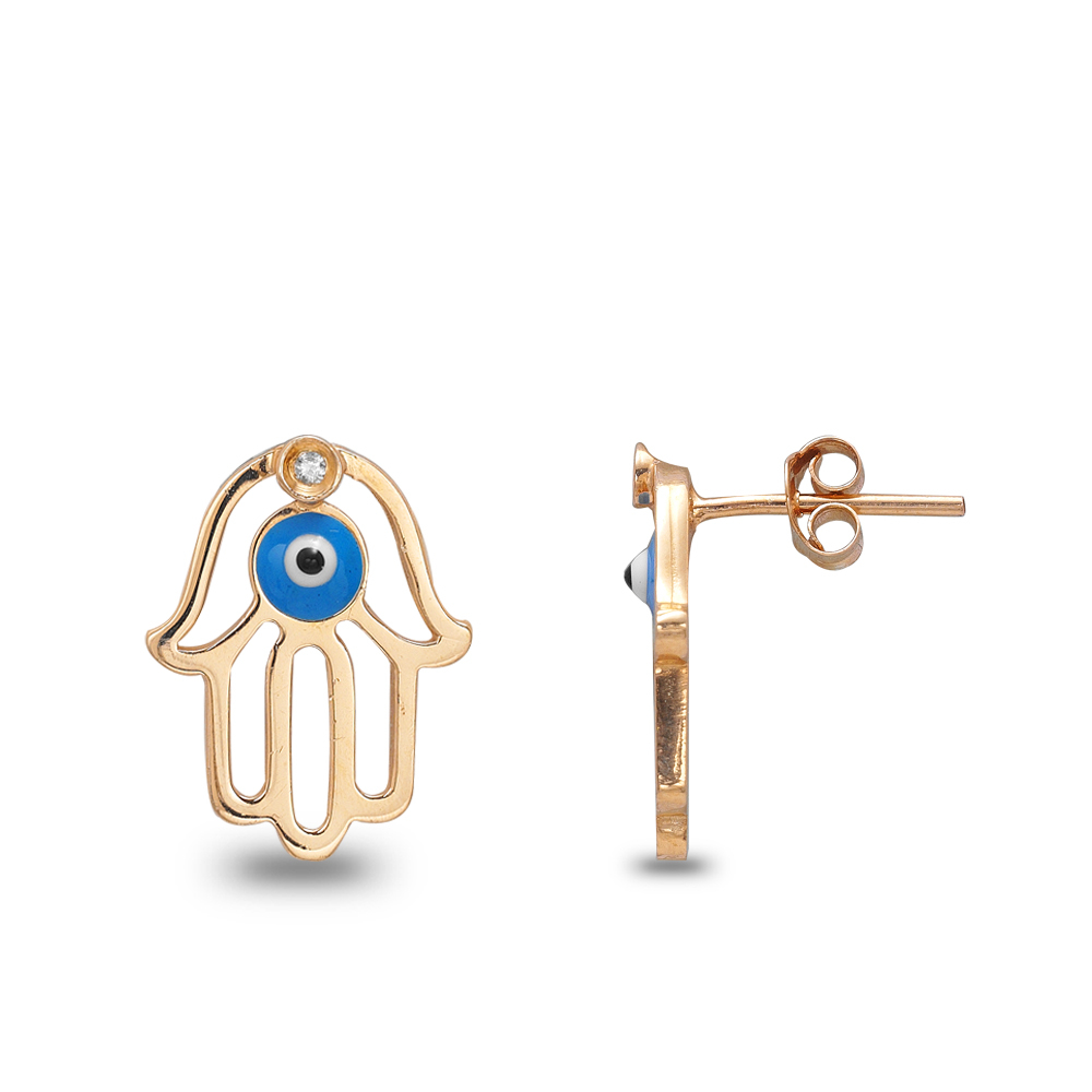 Pırlanta Fatma Ana Eli Gümüş Küpe