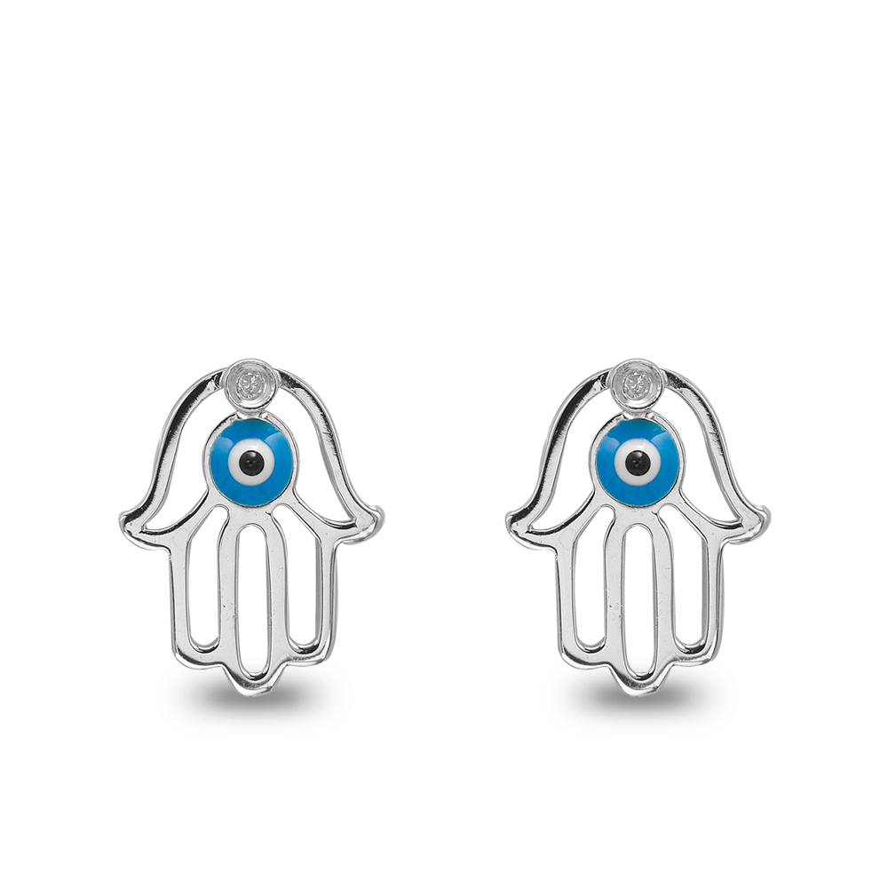 Pırlanta Fatma Ana Eli Gümüş Küpe