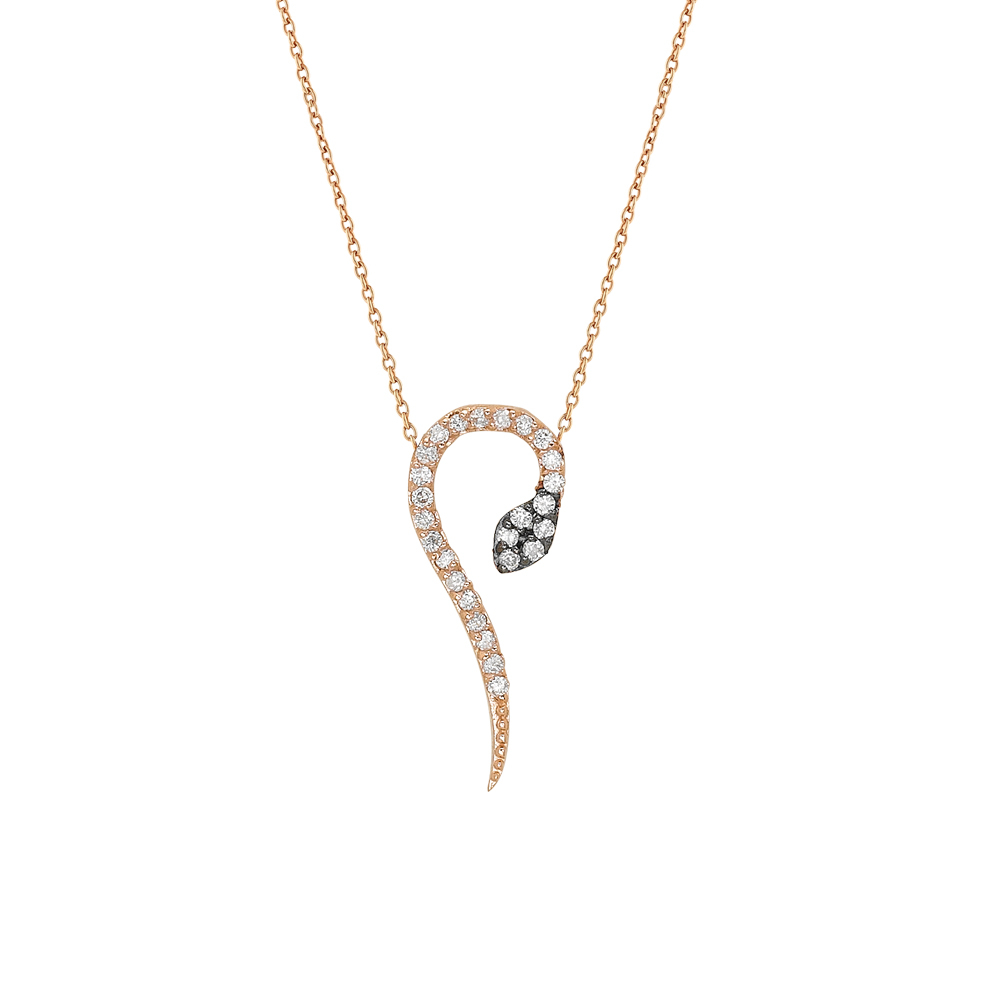 Pırlantalı Yılan Figürlü Kolye