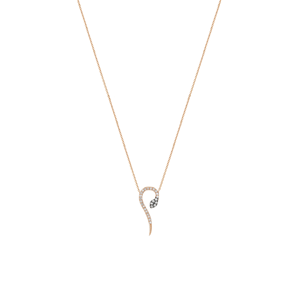 Pırlantalı Yılan Figürlü Kolye