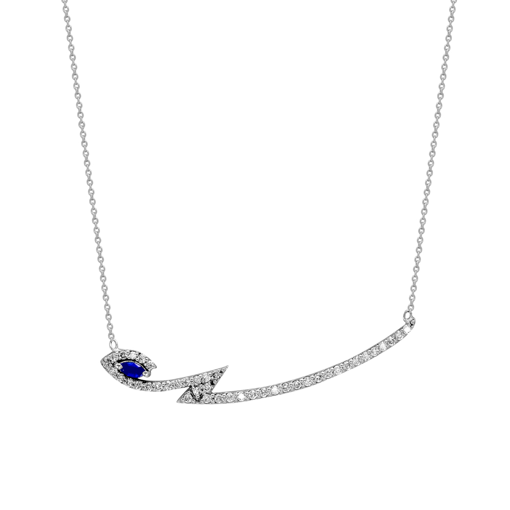 Pırlanta Safir Fantezi Kolye