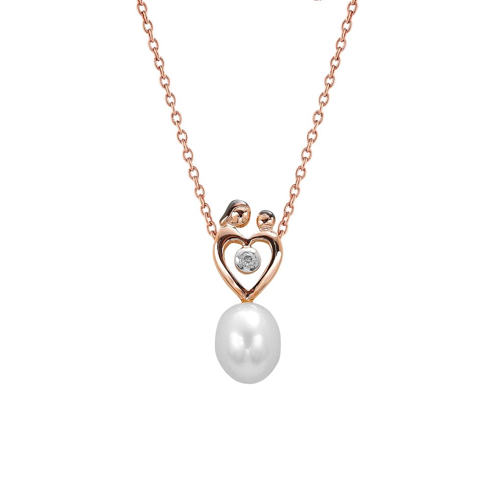 Pırlanta İnci Anne Çocuk Kolye