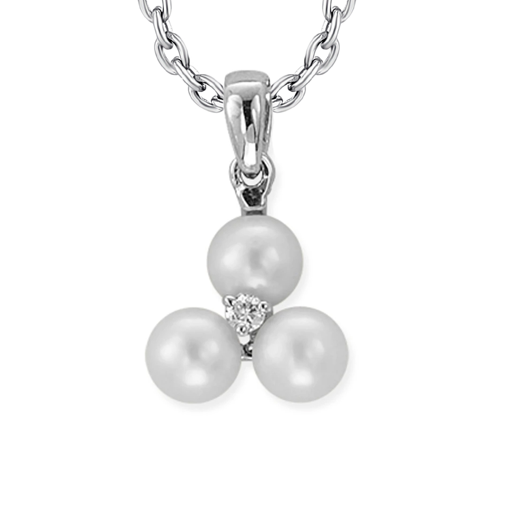 Pırlanta İnci Gümüş Kolye