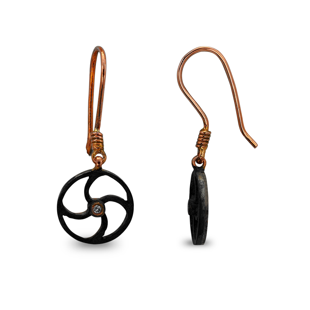 Pırlanta Armoni (Manji) Sembolü Küpe Adinkra