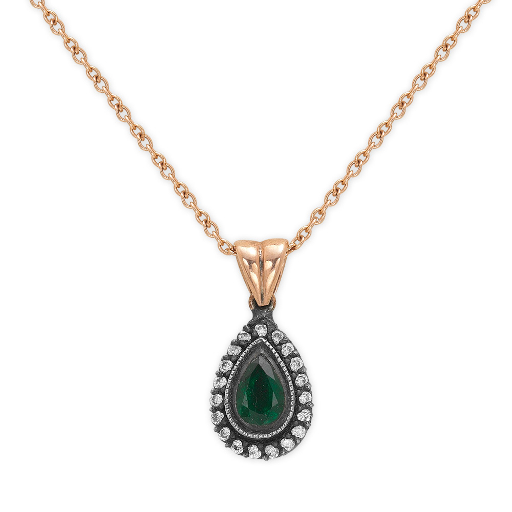 0.51 Karat Zümrüt Elmas Kolye