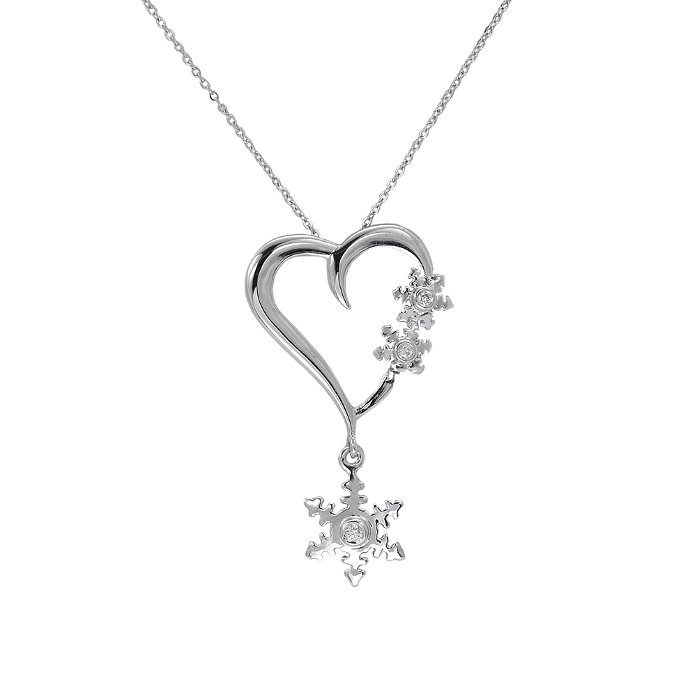 Kalp Kar Tanesi Pırlanta Kolye