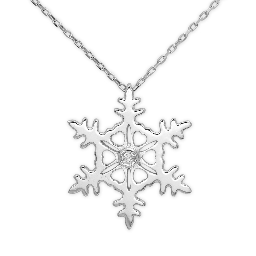 Kar Tanesi Gümüş Kolye