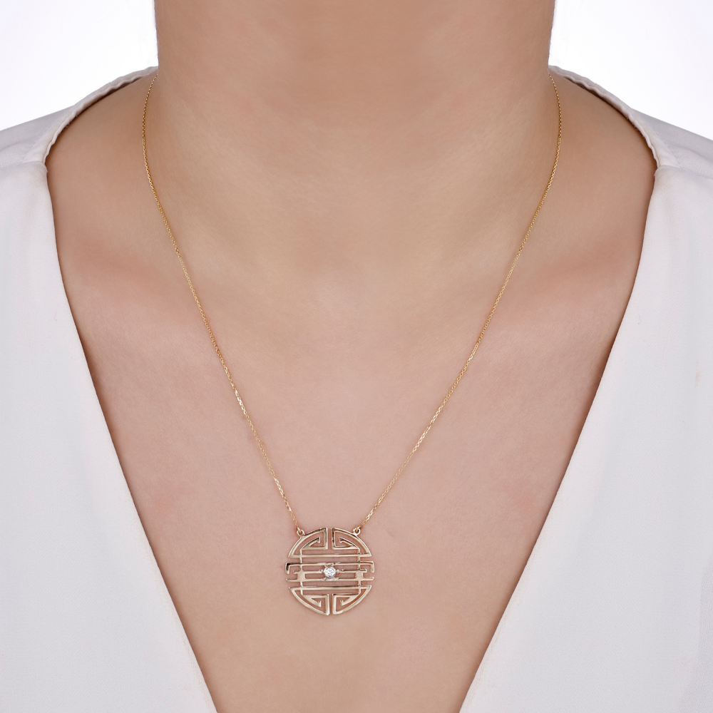 Kelt Sembolleri- Pırlanta Dostluk Sembolü Kolye