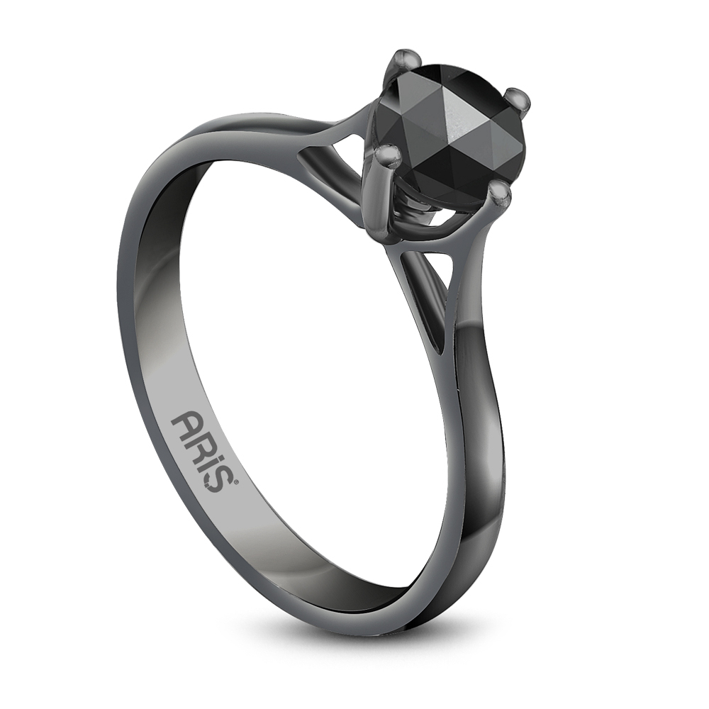 Siyah Pırlanta Tektaş Yüzük