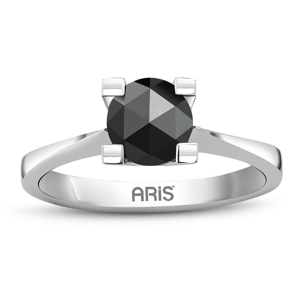 Siyah Pırlanta Tektaş Yüzük