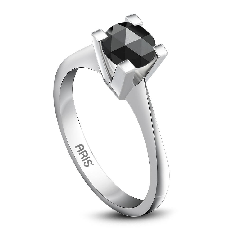 Siyah Pırlanta Tektaş Yüzük