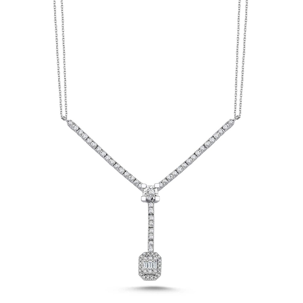 Pırlanta Fantezi Baget Kolye