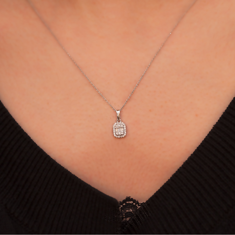 Pırlanta Fantezi Baget Kolye