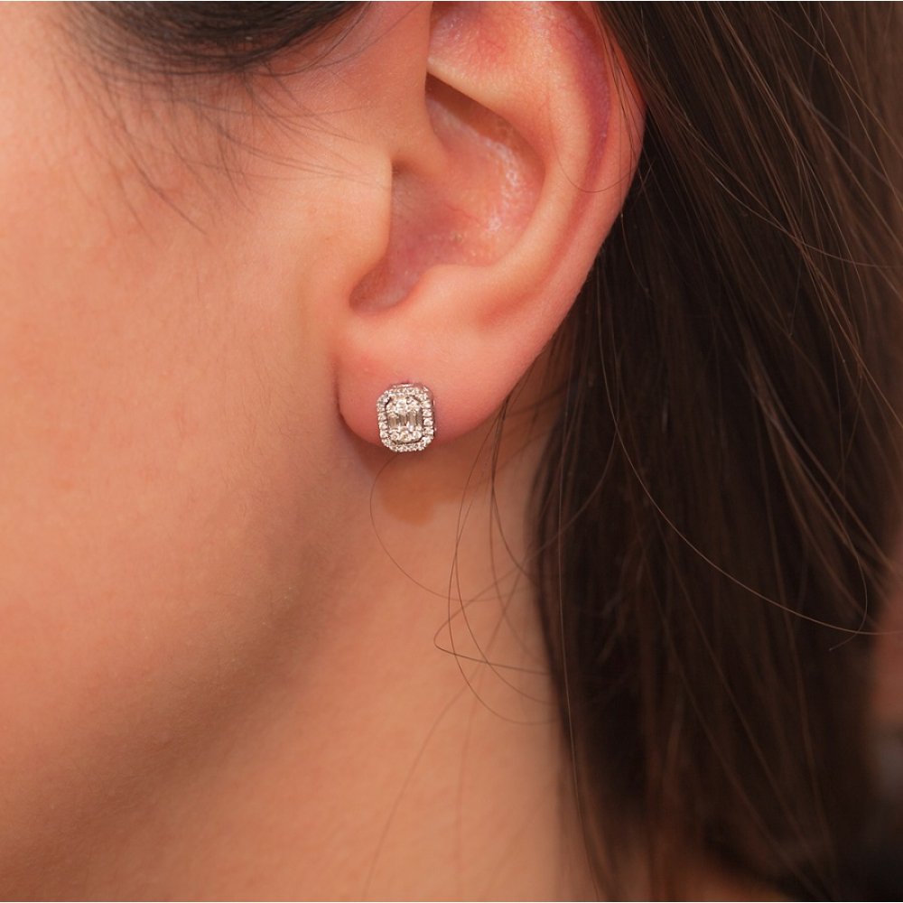 Pırlanta Fantezi Baget Küpe