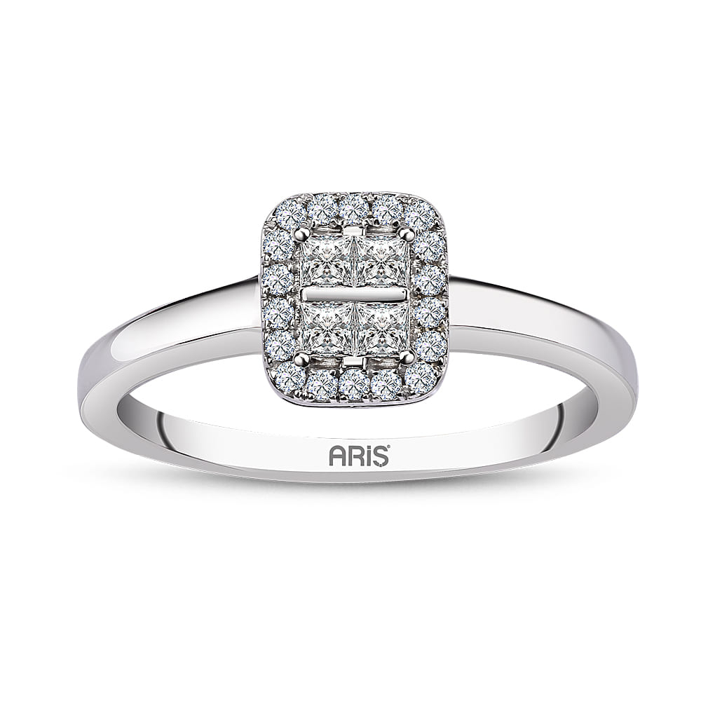 0.28 Karat Pırlanta Fantezi Prenses Kesim Yüzük