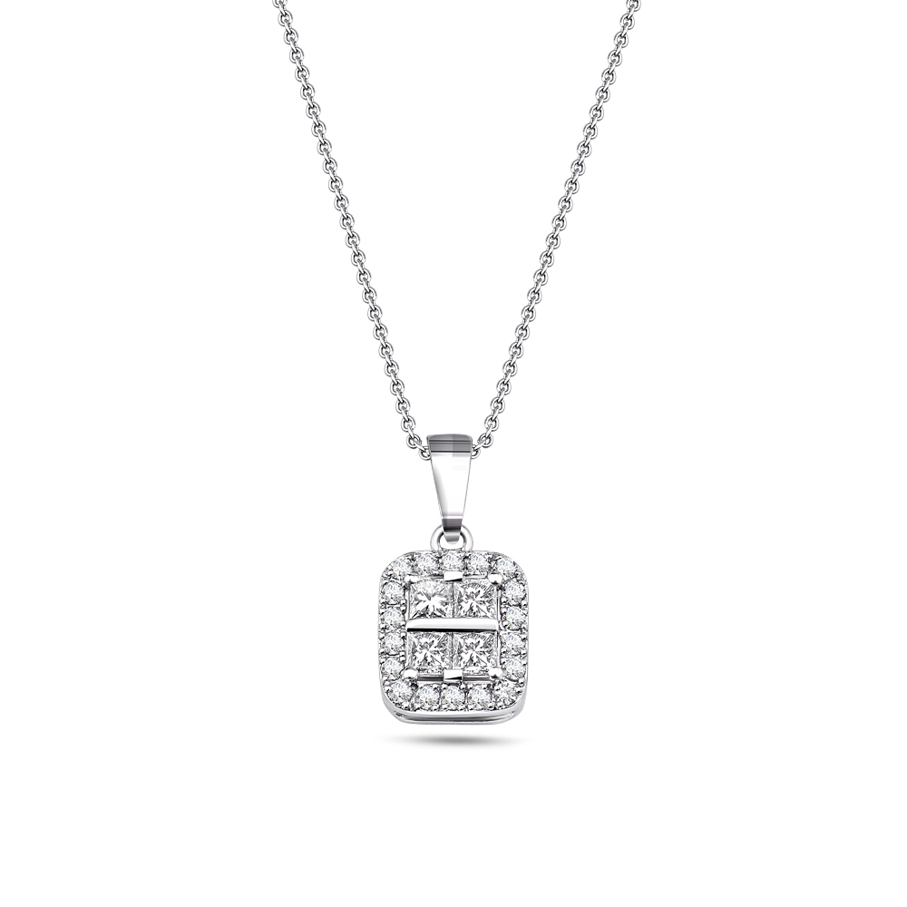 Pırlanta Fantezi Prenses Kesim Kolye