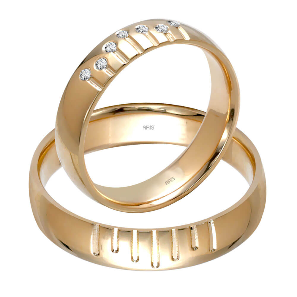 Evlilik Alyansı Pırlantalı Kadın Modeli (4mm)