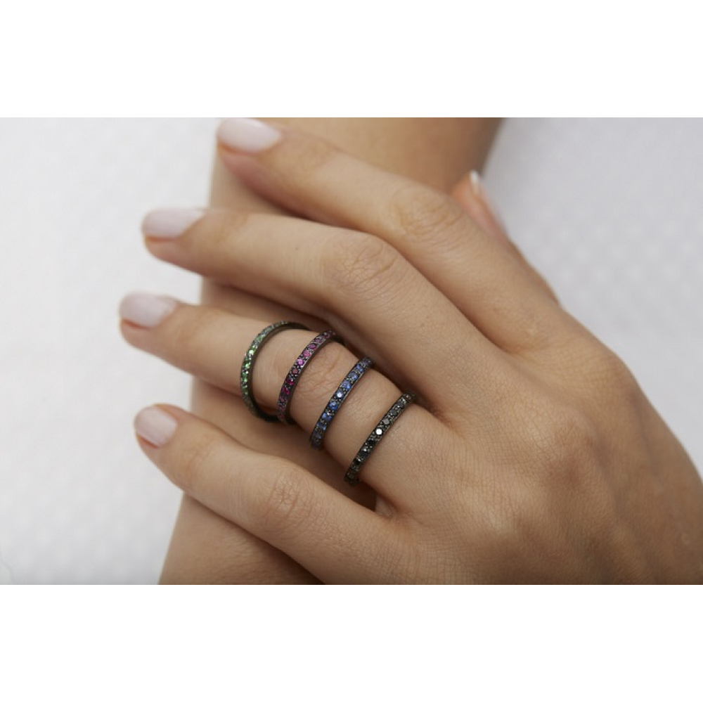 0.46 Karat Siyah Pırlanta Tamtur Alyans