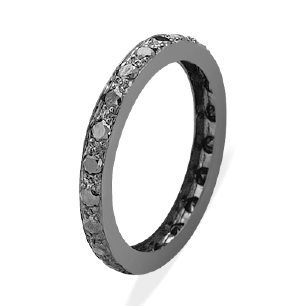 0.46 Karat Siyah Pırlanta Tamtur Alyans