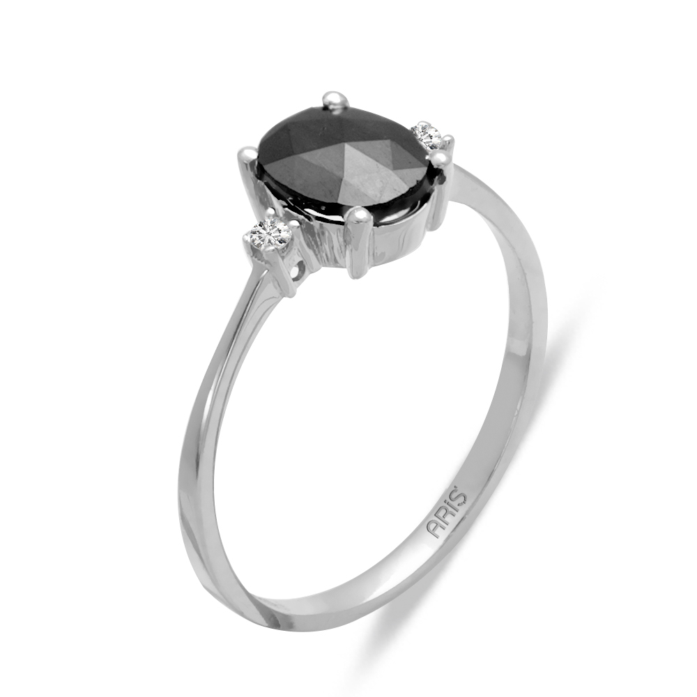 Siyah ve Beyaz Pırlantalı Yüzük