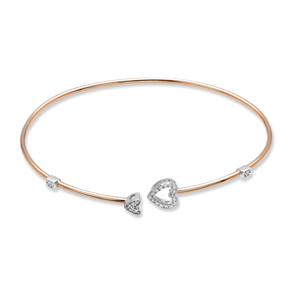 Pırlanta Kalp Kelepçe Bileklik