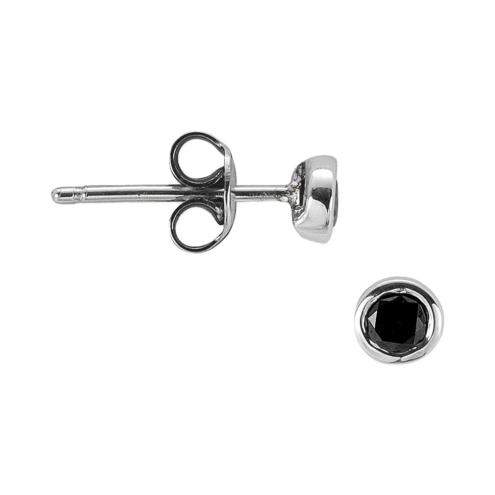 Siyah Pırlanta Erkek Küpe (Tek Adet Fiyatıdır)