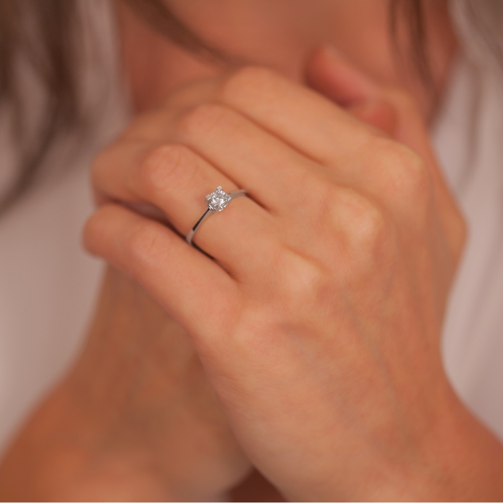 0.25 Karat Pırlanta Tektaş Yüzük Cadiz