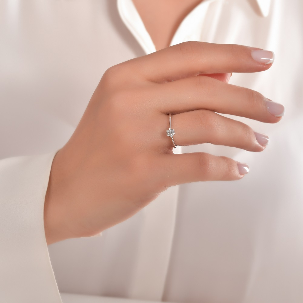 0.30 Karat F Renk Pırlanta Tektaş Yüzük Lancy