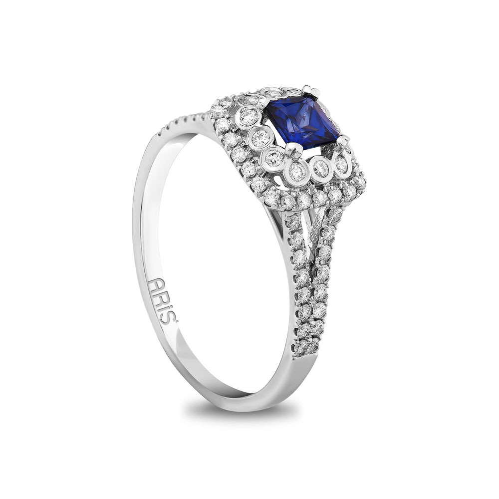 1.09 Karat Pırlanta Safir Yüzük