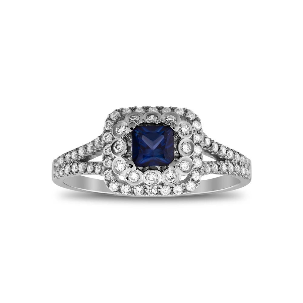 1.09 Karat Pırlanta Safir Yüzük